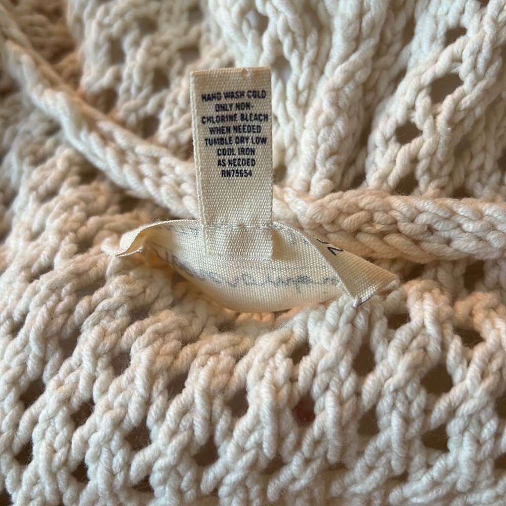Abercrombie & Fitch Cream Knit Button Up Hooded Cardigan Womens Large - Picture 5 of 5